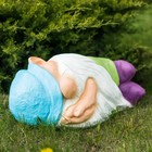 Садовая фигура "Гном соня" голубой, 38х28х21см - Фото 2