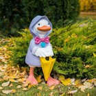 Садовая фигура "Утенок с зонтиком" фиолетовый, 39х31х60см - Фото 1