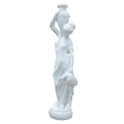 Садовая фигура "Девушка с кувшинами" белая, 35х35х140см