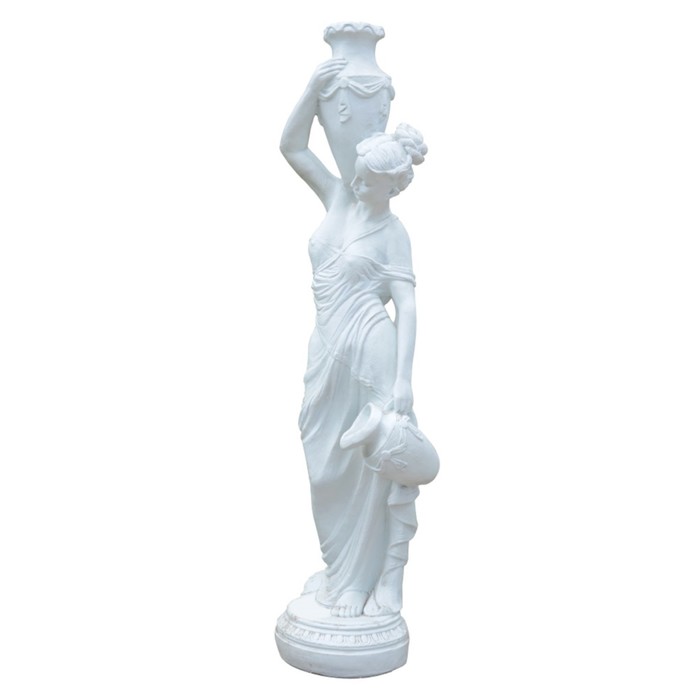 Садовая фигура "Девушка с кувшинами" белая, 35х35х140см - Фото 1