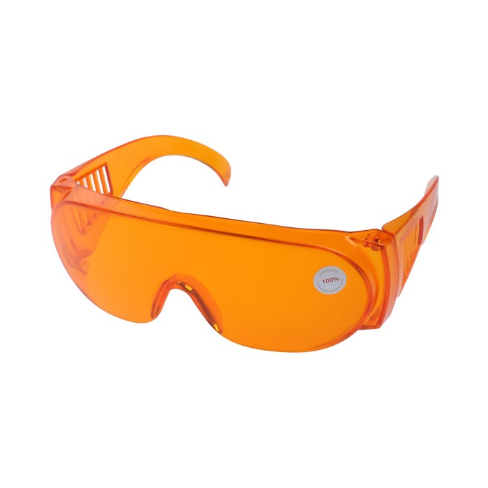 Очки защитные ТУНДРА, оранжевые, открытого типа, ударопрочный материал