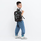 Рюкзак детский на молнии, 2 наружных кармана, цвет зелёный/камуфляж - фото 9896424