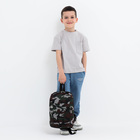 Рюкзак детский на молнии, 2 наружных кармана, цвет зелёный/камуфляж - фото 9896425