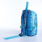 Рюкзак детский на молнии, 2 наружных кармана, цвет голубой - фото 6830794