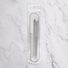 Косметологический набор, 4 предмета, в пластиковом футляре, 11.5 см, серебристый - Фото 8