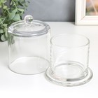 Банка для свечей стекло с крышкой "Купол" прозрачная 12х9х9 см - фото 43869122