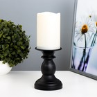 Ночник "Свеча на подставке" LED от батареек 2хАА черный с золотой патиной 9х9х24 см RISALUX - фото 30869629