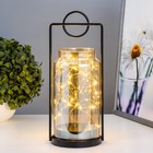 Фигурка светящаяся RISALUX «Фонарь лофт. Игра огней», LED-ночник, от батареек АА, 11.5×11×28 см 9326639