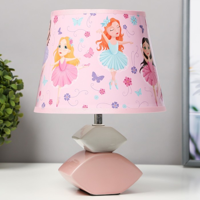 Настольная лампа "Феи" Е14 15Вт розово-белый 20х20х32 см RISALUX