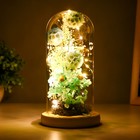 Ночник колба "Лазурные цветы" LED от батареек 3хААА 11х11х22 см RISALUX - Фото 3