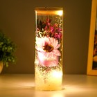 Ночник колба "Букет с розовым цветком" LED от батареек LR1130 8х8х23 см RISALUX - фото 9272968