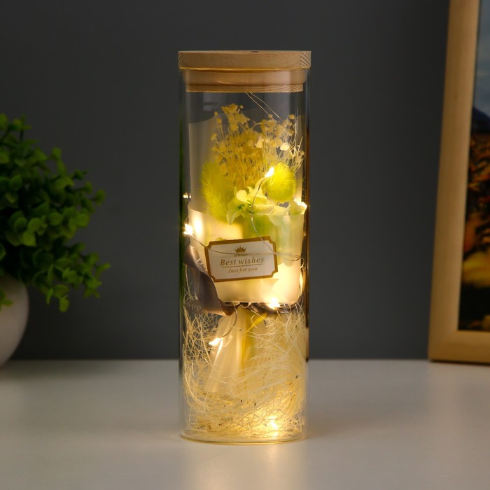 Ночник колба "Красивый букет" LED от батареек LR1130 6,5х6,5х19 см RISALUX - Фото 1