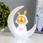 Ночник "Модный космонавт" LED от батареек LR44 белый 16х7х17,5 см RISALUX - фото 22062820