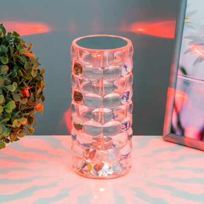 Настольная лампа с ПДУ «Призма» LED RGB сенсорная АКБ 8×8×18 см RISALUX