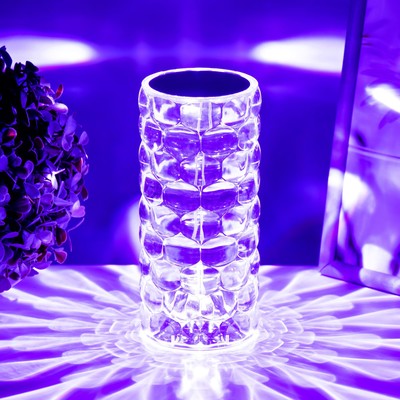 Настольная лампа с ПДУ «Призма» LED RGB сенсорная АКБ 8×8×18 см RISALUX