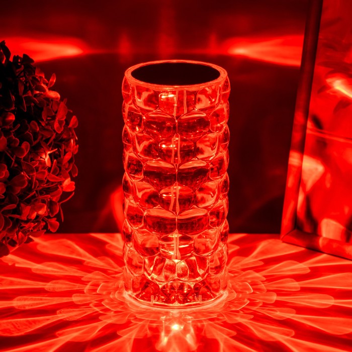 Настольная лампа с ПДУ "Призма" LED RGB сенсорная АКБ 8х8х18 см RISALUX - фото 1909113502
