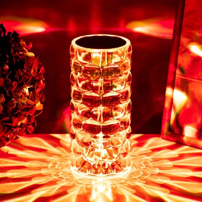 Настольная лампа с ПДУ «Призма» LED RGB сенсорная АКБ 8×8×18 см RISALUX