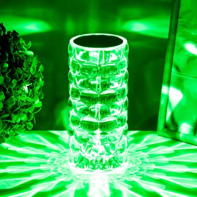Настольная лампа с ПДУ «Призма» LED RGB сенсорная АКБ 8×8×18 см RISALUX