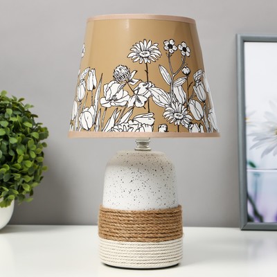 Настольная лампа с абажуром RISALUX «Романтика», Е14, 15 Вт, коричневый, 31×20×20 см