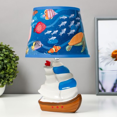 Настольная лампа с абажуром RISALUX «Корабль», Е14, 15 Вт, 20×20×33 см