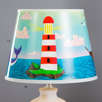 Настольная лампа с абажуром RISALUX «Морское побережье», Е14, 15 Вт, 20×20×32.5 см