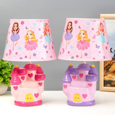 Настольная лампа с абажуром RISALUX «Замок принцессы», Е14, 15 Вт, 20×20×31 см, МИКС