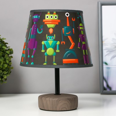Настольная лампа с абажуром RISALUX «Роботы», Е14, 15 Вт, 20×20×27 см