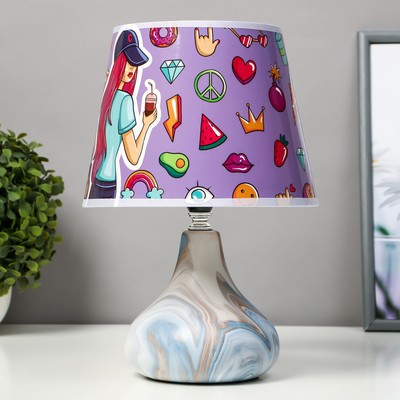 Настольная лампа с абажуром RISALUX «Коктейль», Е14, 15 Вт, 20×20×28 см