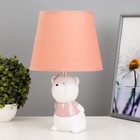 Настольная лампа "Мышонок" Е14 40Вт бело-розовый 20х20х32 см - фото 3043353