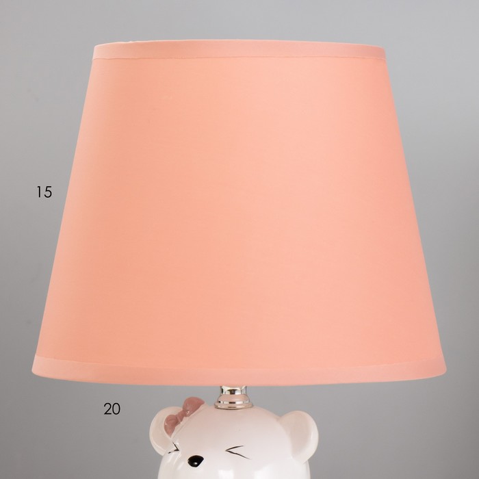 Настольная лампа "Мышонок" Е14 40Вт бело-розовый 20х20х32 см RISALUX - фото 1907652545