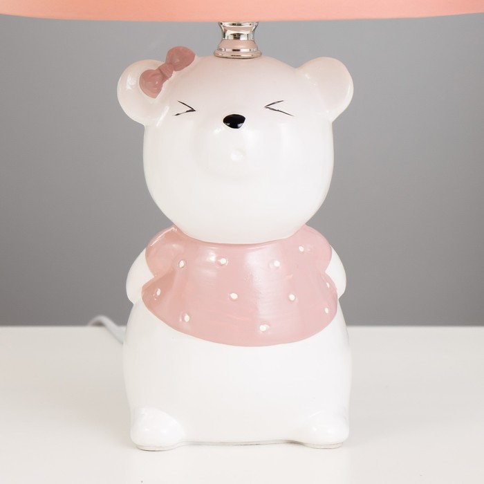 Настольная лампа "Мышонок" Е14 40Вт бело-розовый 20х20х32 см RISALUX - фото 1907652547