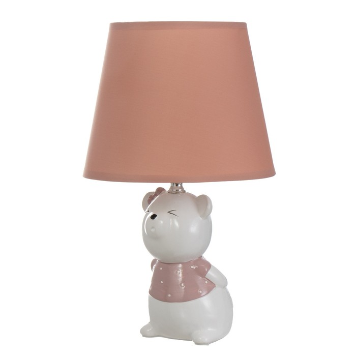 Настольная лампа "Мышонок" Е14 40Вт бело-розовый 20х20х32 см RISALUX - фото 1907652550
