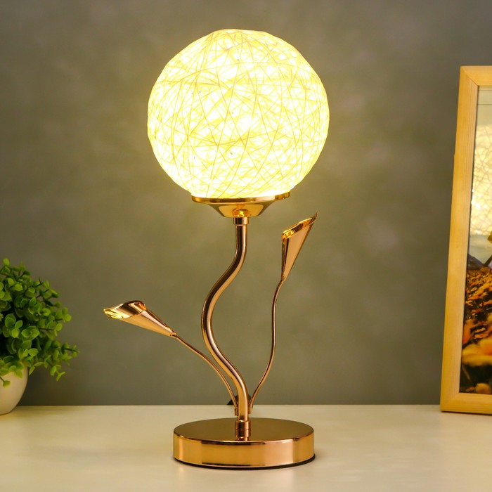 Настольная лампа "Шар" LED 3Вт золото 18х12х36 см RISALUX - Фото 1