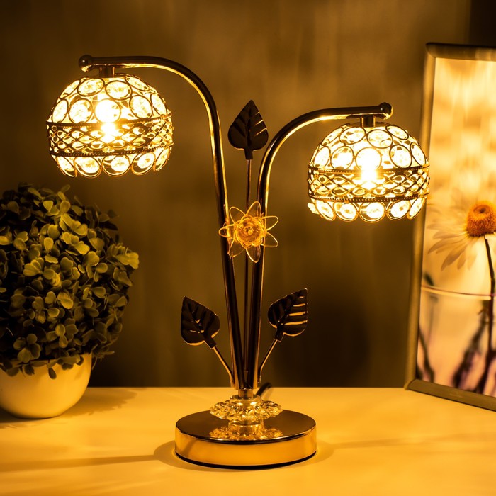 Настольная лампа "Брид" 2xG4 35Вт золото 30х12х31 см RISALUX - фото 1890015288