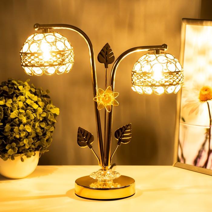 Настольная лампа "Брид" 2xG4 35Вт золото 30х12х31 см RISALUX - фото 1890015289