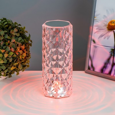 Настольная лампа с ПДУ «Призма» LED RGB АКБ 9.5×9×21.5 см RISALUX
