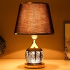 Настольная лампа "Моника" Е27 40Вт чёрно-золотой 27х27х43 см RISALUX - фото 46068533