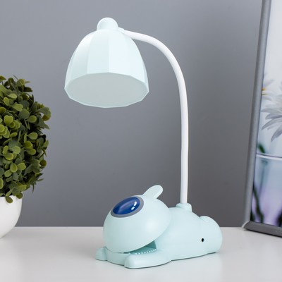 Настольная лампа «Робот» LED 5 Вт USB АКБ лазурный 11.8×7.8×31 см RISALUX