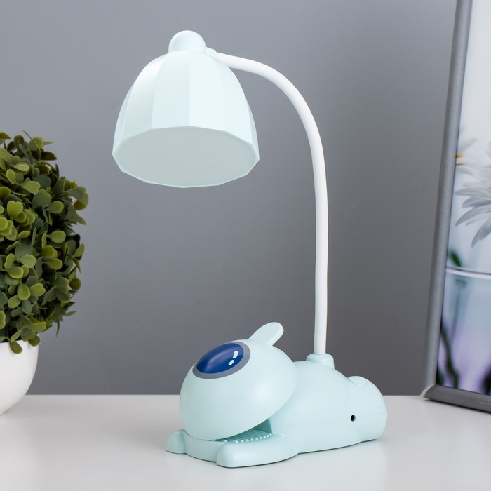 Настольная лампа «Робот» LED 5 Вт USB АКБ лазурный 11.8×7.8×31 см RISALUX - Фото 1