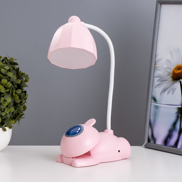 Настольная лампа «Робот» LED 5 Вт USB АКБ розовый 11.8×7.8×31 см RISALUX - Фото 1