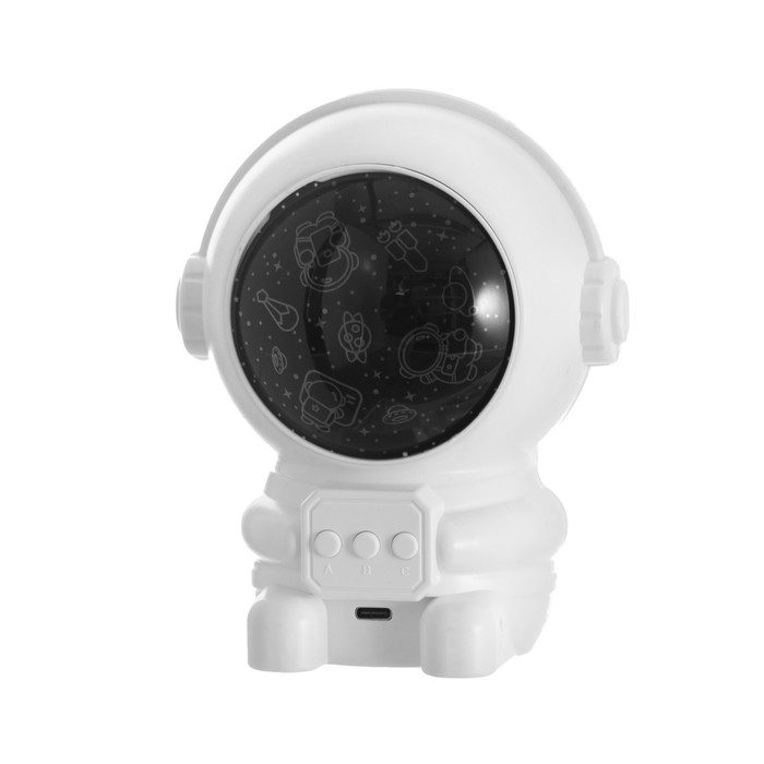 Ночник-проектор "Космонавт" LED 3Вт USB белый 9,5х11х13 см RISALUX - фото 1906205556