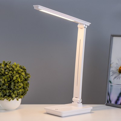 Лампа настольная RISALUX «Ансел», светодиодная, 8 Вт, АКБ, USB, белая, 28×16.5×38 см