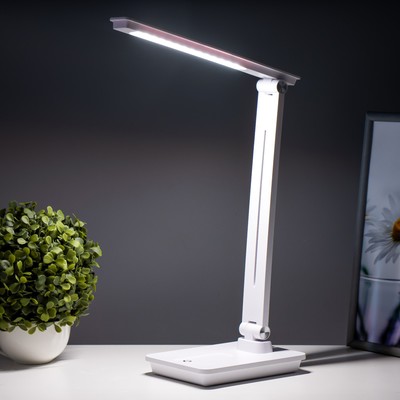 Лампа настольная RISALUX «Ансел», светодиодная, 8 Вт, АКБ, USB, белая, 28×16.5×38 см
