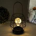 Ночник "Фонарь" LED от батареек ААА чёрный 14х14х27 см RISALUX - фото 3849770