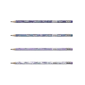 Карандаш чернографитный с ластиком ErichKrause "Lavender", HB, грифель d=2.2 мм, дерево, трeхгранный в тубусе, микс (комплект 42 шт)