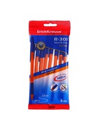 Набор ручек шариковых ErichKrause R-301 Orange Stick&Grip, 8 штук, узел 0.7 мм, цвет чернил синий, резиновый упор, корпус оранжевый - Фото 12