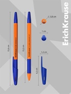 Набор ручек шариковых ErichKrause R-301 Orange Stick&Grip, 8 штук, узел 0.7 мм, цвет чернил синий, резиновый упор, корпус оранжевый - Фото 5