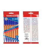 Набор ручек шариковых ErichKrause R-301 Orange Stick&Grip, 8 штук, узел 0.7 мм, цвет чернил синий, резиновый упор, корпус оранжевый - Фото 10