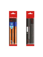 Набор ручек шариковых ErichKrause U-108 Orange Stick, 3 штуки, игольчатый узел 1.0 мм, цвет чернил синий, супермягкое письмо, корпус оранжевый (комплект 2 шт) - фото 35377723
