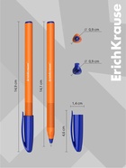 Набор ручек шариковых ErichKrause U-108 Orange Stick, 3 штуки, игольчатый узел 1.0 мм, цвет чернил синий, супермягкое письмо, корпус оранжевый (комплект 2 шт) - фото 35377718